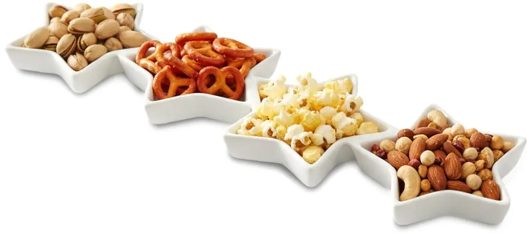 Excellent Houseware Stervormig Snackbord 30x8,5cm - Wit