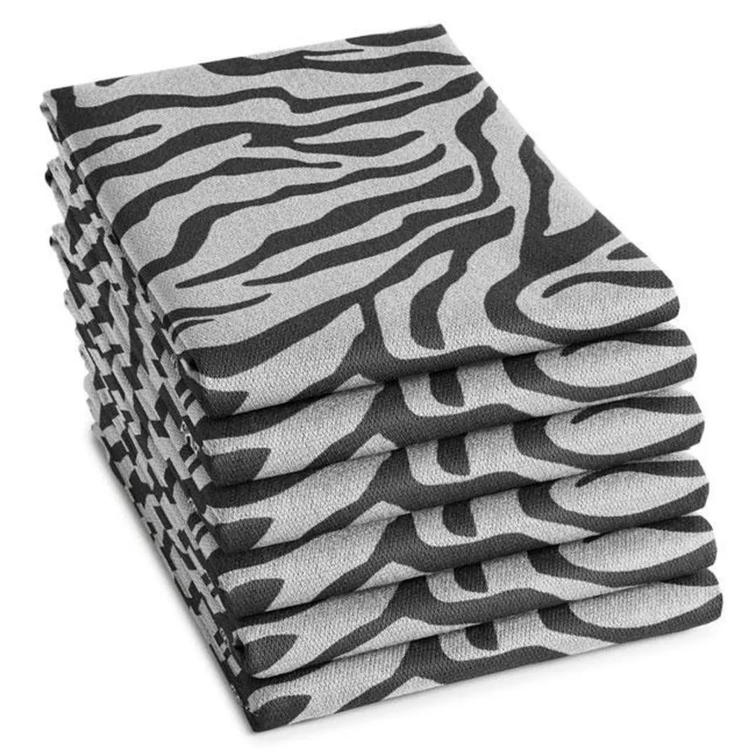 DDDDD Africa Keukendoek - Set van 6 - Zwart-wit - afbeelding 5 van 6