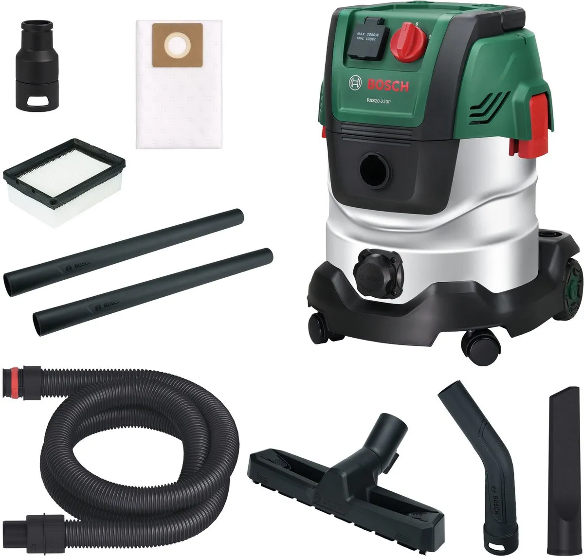 Bosch PAS20-220P Stofzuiger Alleszuiger - 1200W - Groen