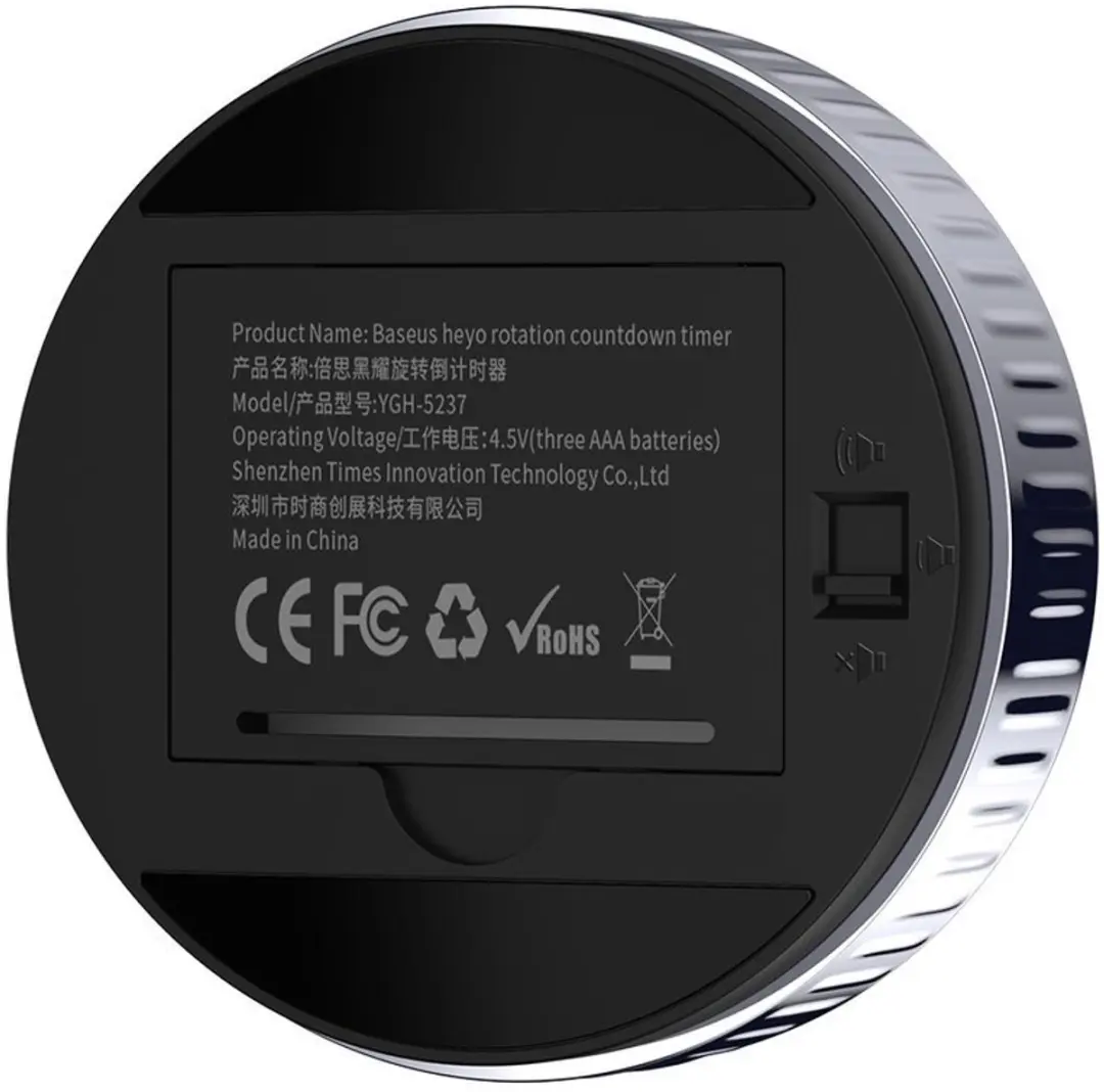 Baseus EZ4U Kookwekker - Zwart/Zilver