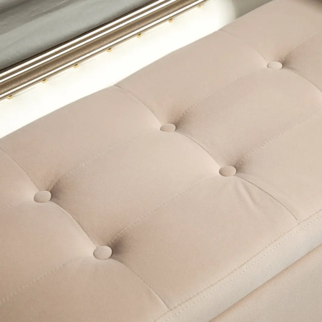 Homcom Sitzbank Beige - 107x42x65cm - afbeelding 2 van 6