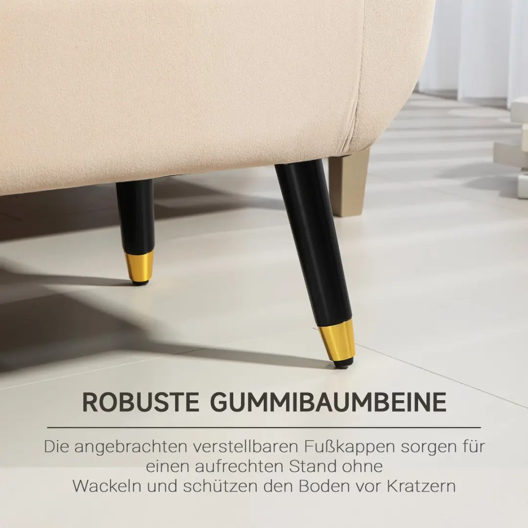 Homcom Sitzbank Beige - 107x42x65cm - afbeelding 6 van 6