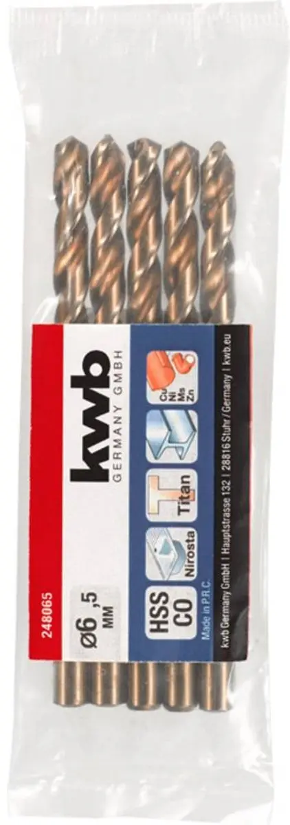 KWB HSS-Co Spiraalboor 6.5mm - 101mm - Metaal
