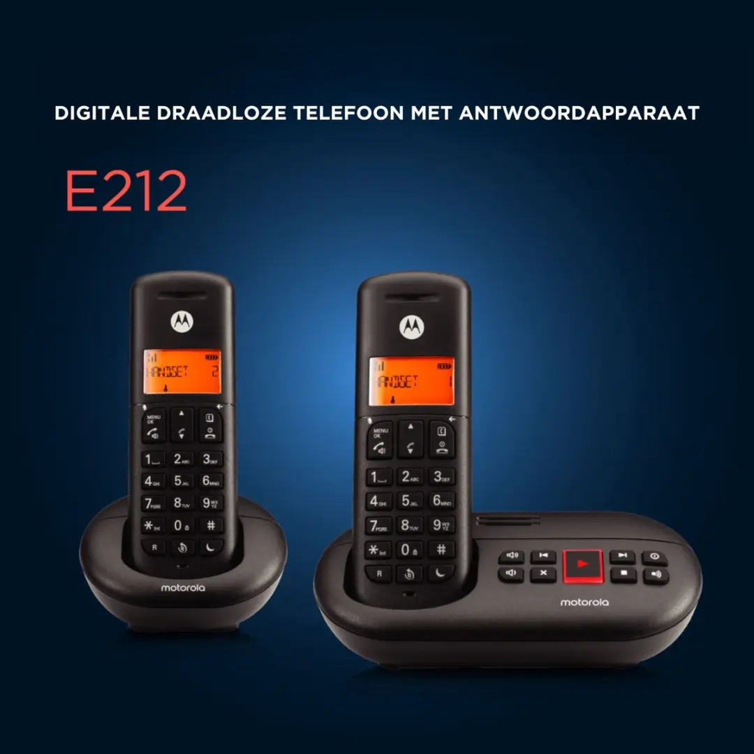 Motorola Voice E212 Draadloze Telefoon - 2 Handsets - Zwart - afbeelding 6 van 6