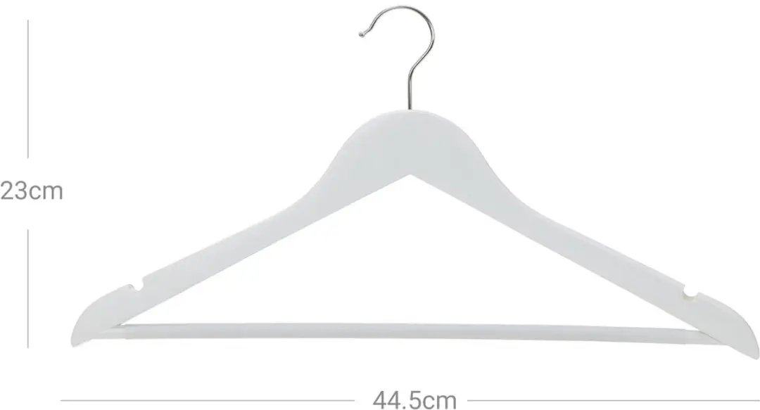 Songmics Massief Houten Kledinghangers 44,5x23cm Wit - afbeelding 6 van 6