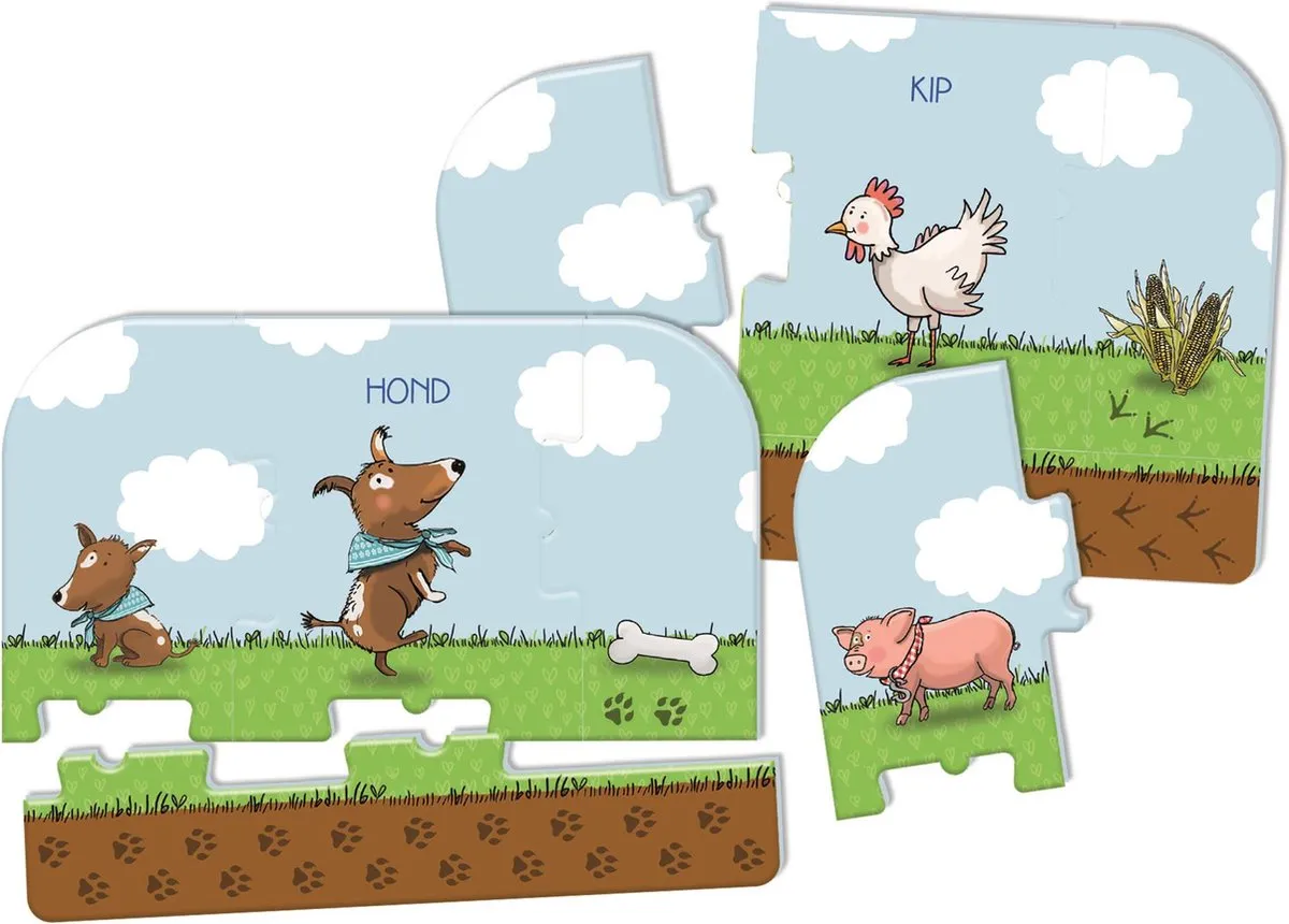 Clementoni Fien en Teun Puzzelspel Boerderij - Draaischijf - 3-5 jaar