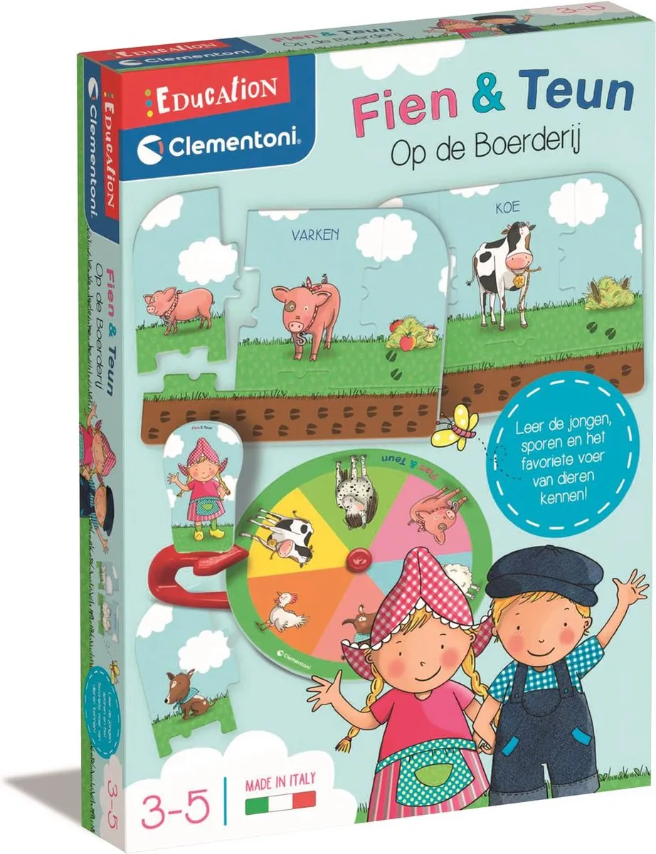 Clementoni Fien en Teun Puzzelspel Boerderij - Draaischijf - 3-5 jaar