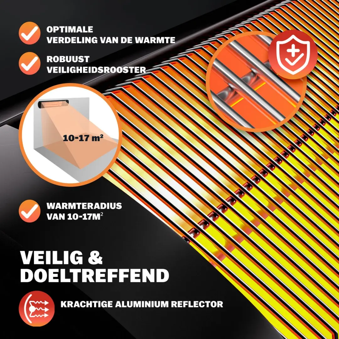 Monzana MZH2501 Infraroodstraler 2500W - Zwart