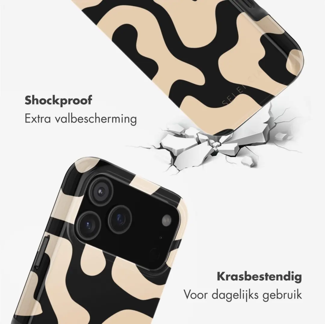 Selencia Hoesje iPhone 17 Pro Max - Art Wave Black - MagSafe
