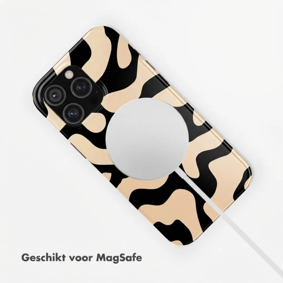 Selencia Hoesje iPhone 17 Pro Max - Art Wave Black - MagSafe