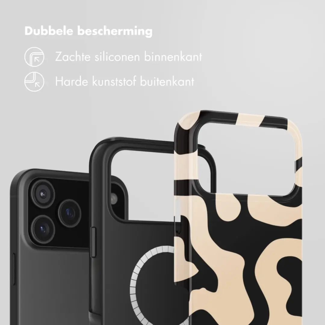 Selencia Hoesje iPhone 17 Pro Max - Art Wave Black - MagSafe