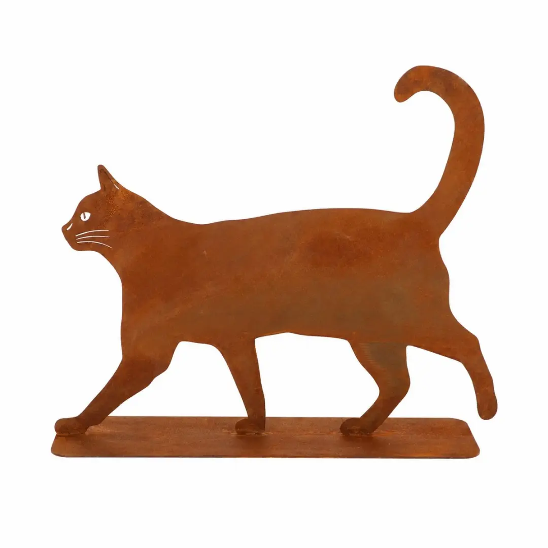 Esschert Design Roest Lopende Kat Tuinbeeld
