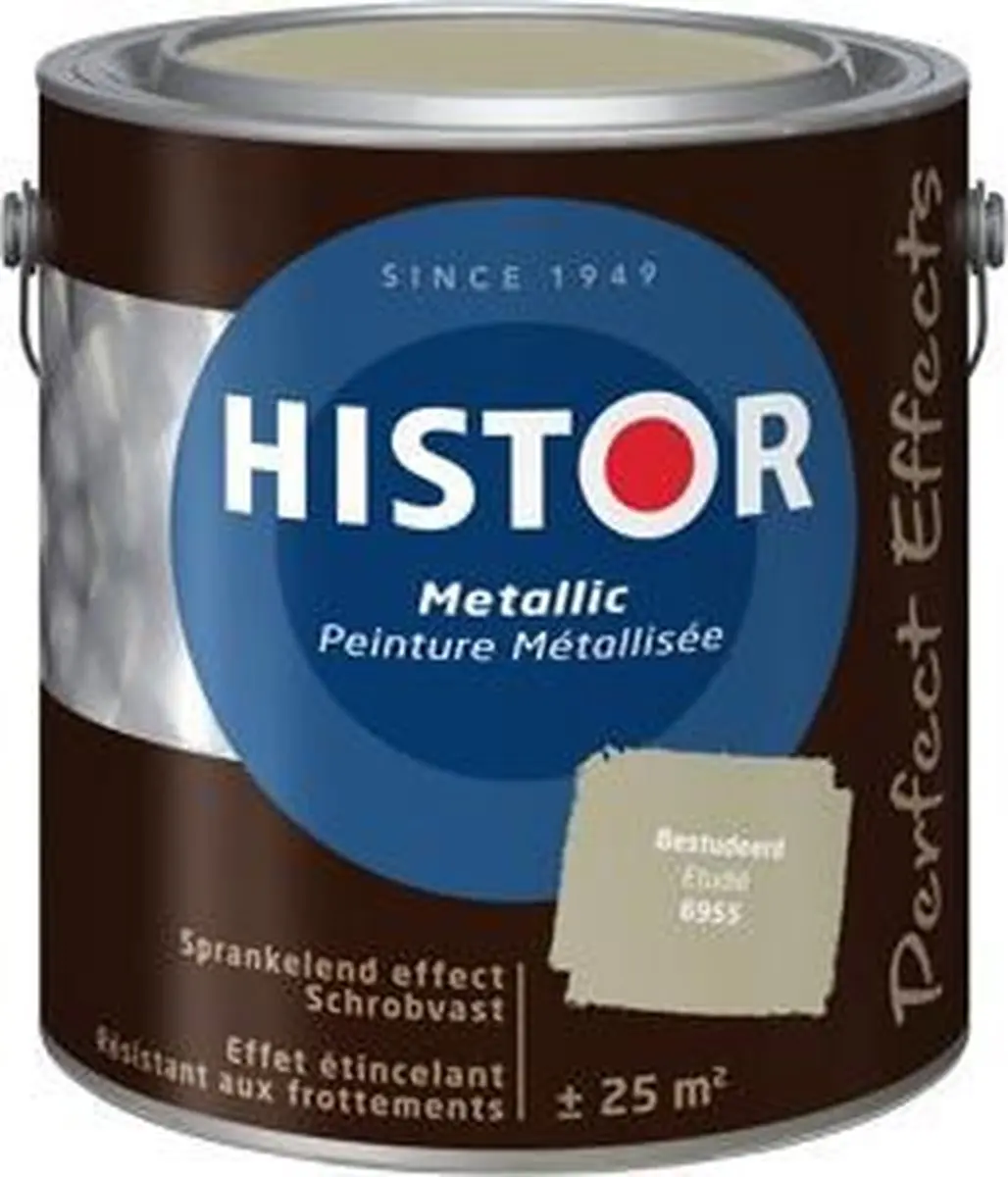 Histor Perfect Effects Metallic Muurverf 2,5L - Geel 6955