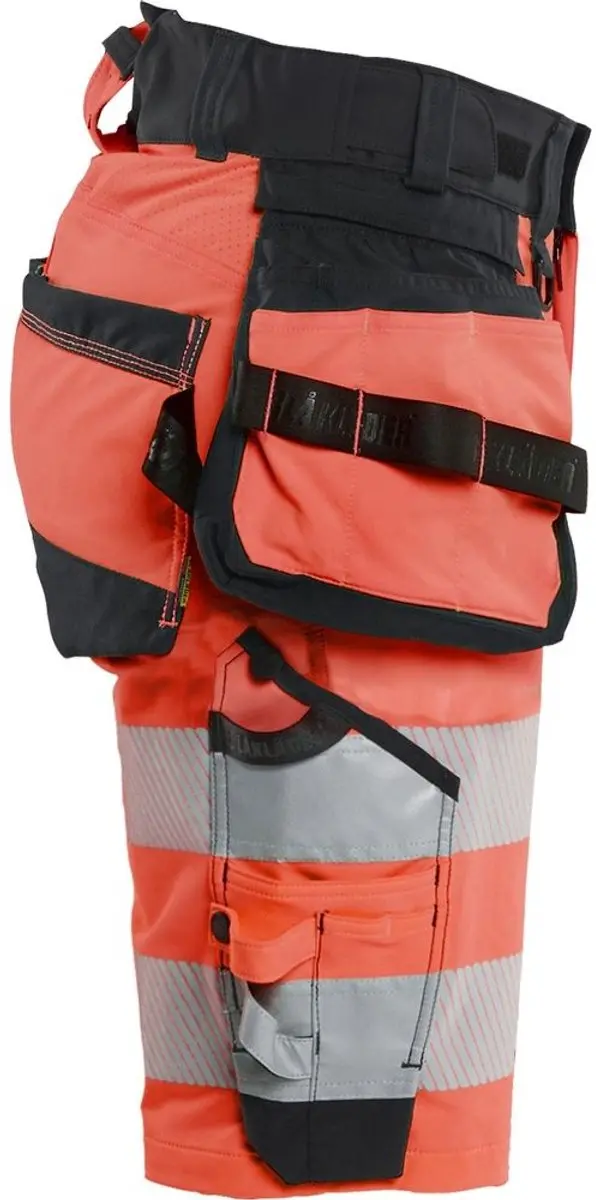Blåkläder 4D Hoge Zichtbaarheid Werkbroek Dames - Maat 50 - Neonrood/Zwart