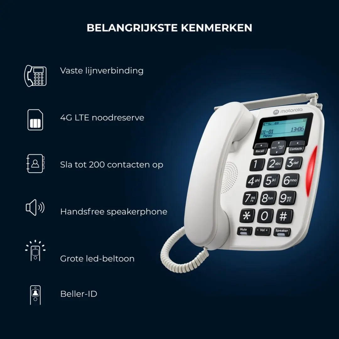 Motorola FW500 Bureautelefoon 4G LTE - Wit