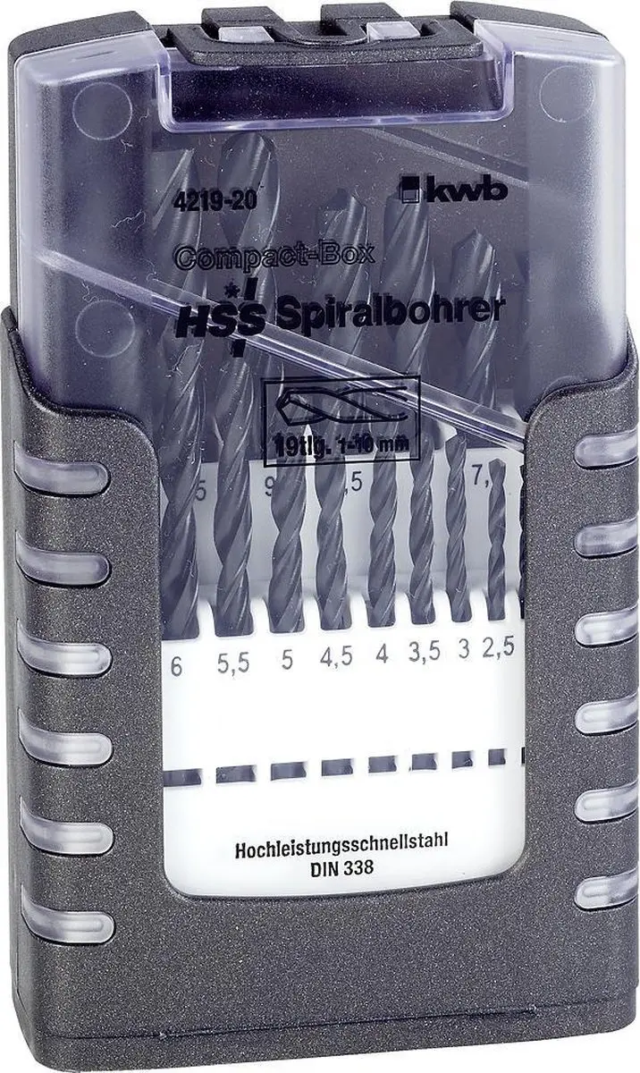 KWB HSS Borenset 1-10mm - 19-delig - afbeelding 6 van 6