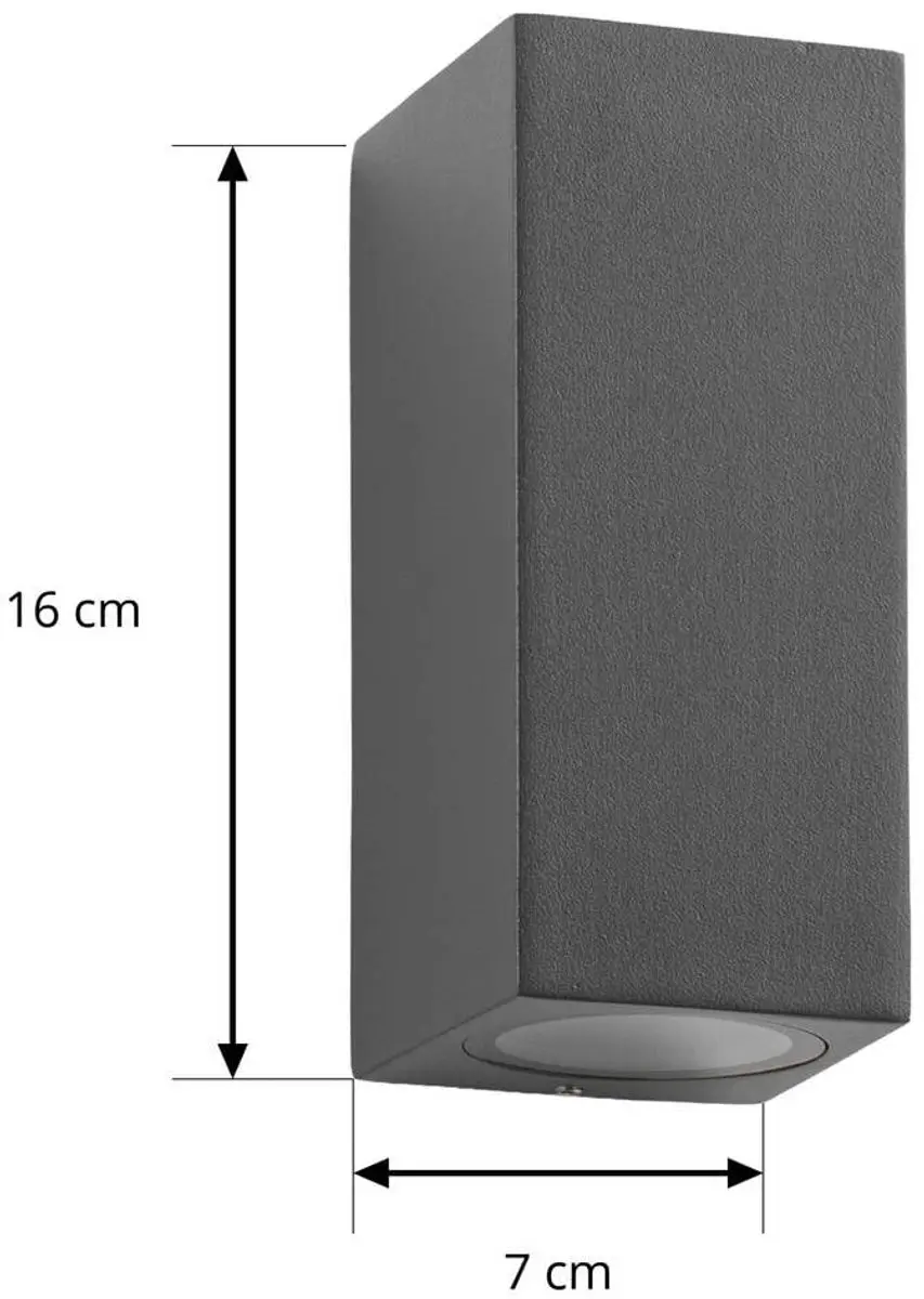 Lucande Wandlamp Buiten 2-Lichts Antraciet - GU10