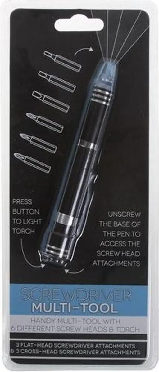 Paladone PP0813 Multi-Tool - 6 Kopstukken - Zwart/Silver
