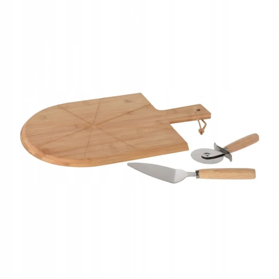 Excellent Houseware Pizzaplank met accessoires - 43x30cm Beige