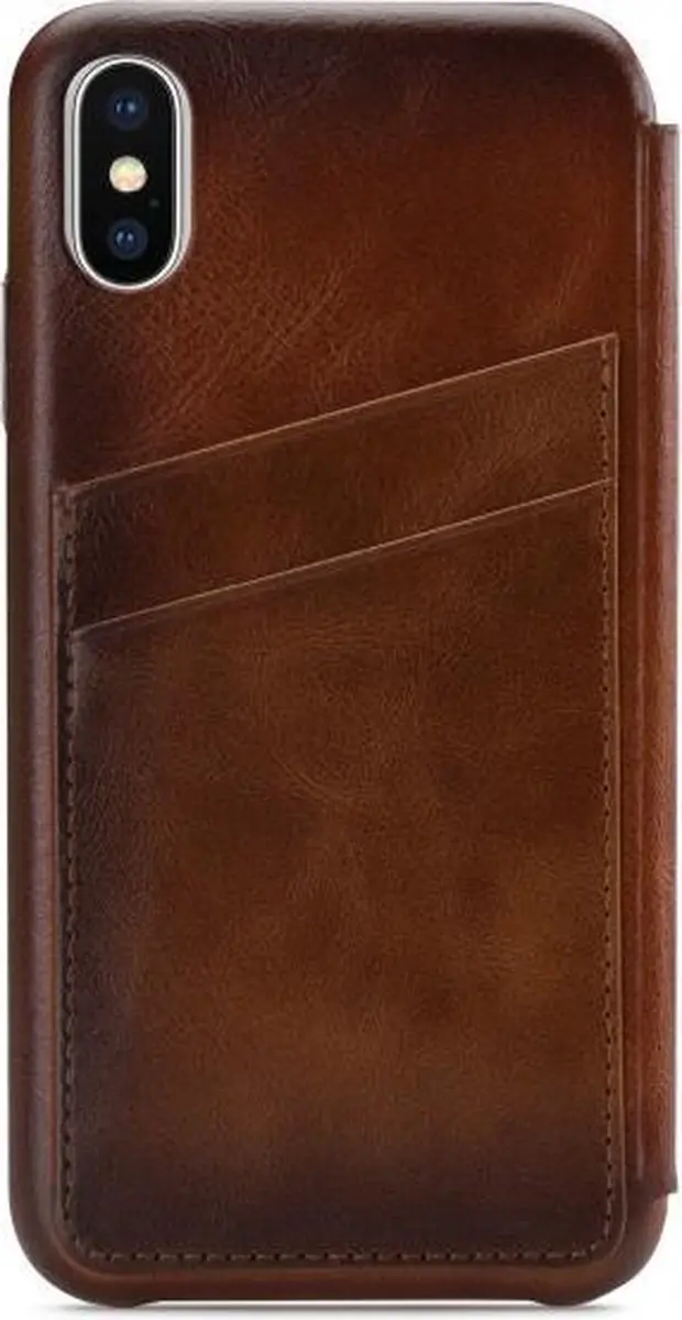 Senza Desire Skinny Leather Booklet iPhone X - Cognac
