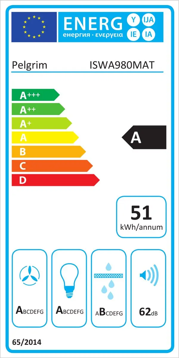 Pelgrim ISWA980MAT Inbouw Afzuigkap 77cm - 700m³/u - Zwart