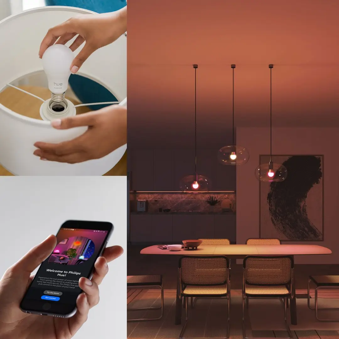 Philips Hue Starterspakket Essentials - 6x E27 RGBW - Bridge Pro & Dimmer Switch - Zwart