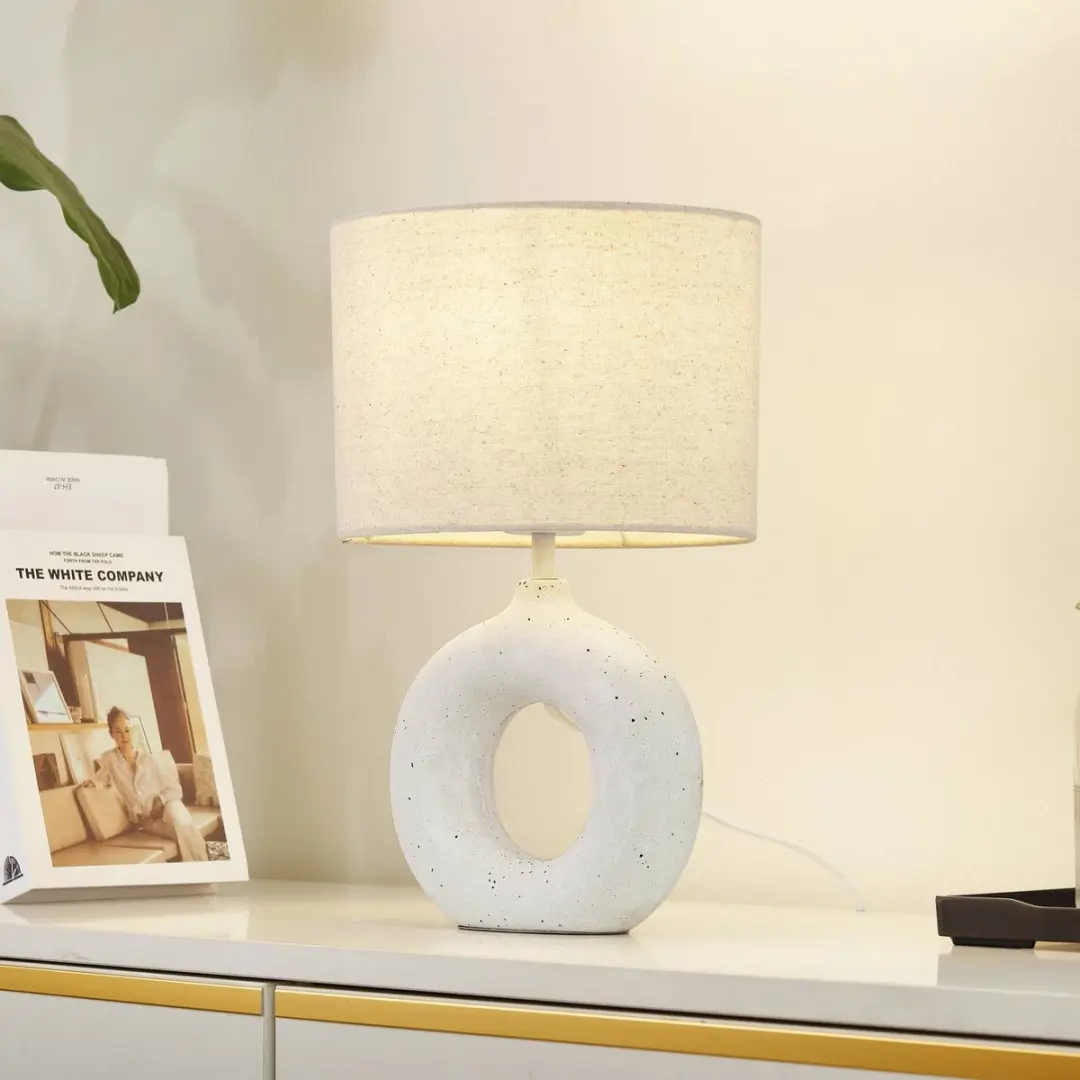 Lindby Tafellamp 1 Licht - 15W - Beige/Wit