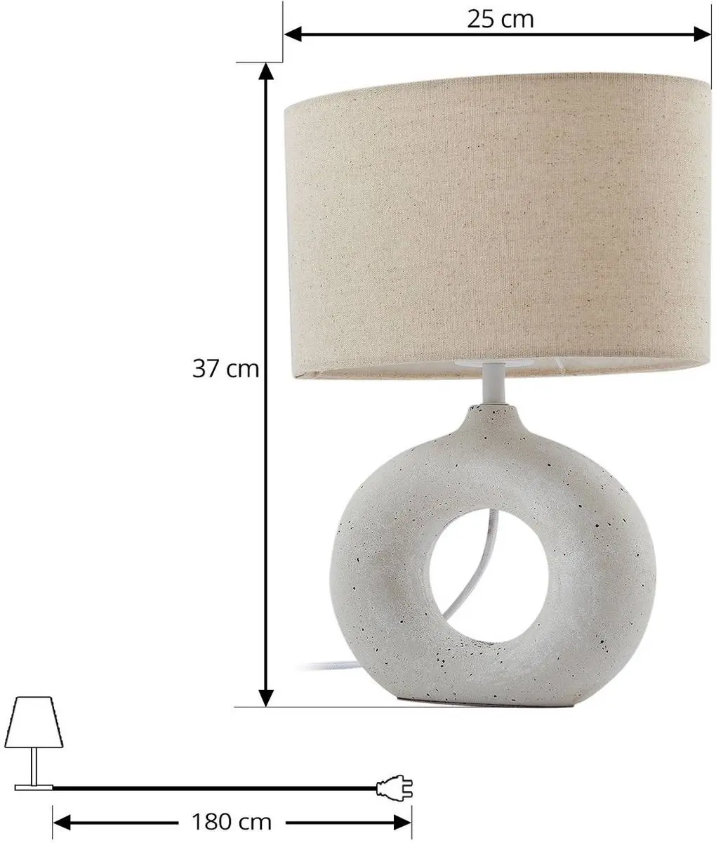 Lindby Tafellamp 1 Licht - 15W - Beige/Wit