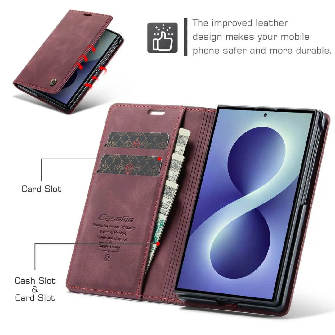 Caseme Bookcase Hoes Samsung Galaxy Z Fold8 - Rood