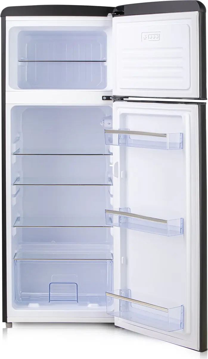 Domo DO91778R Retro Koelvriescombinatie 206L - Mat Zwart