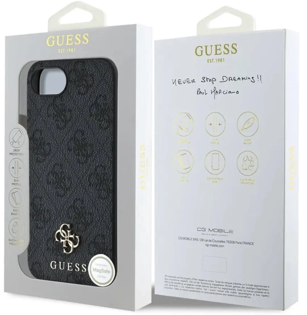 Guess GUHMP164GBK Telefoonhoesje - iPhone 16e - Zwart