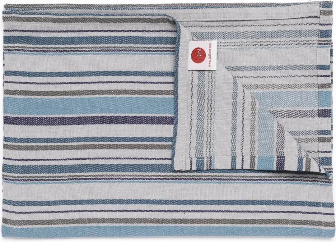 Tint Tafelkleed 150x250cm Striped Satin Aqua