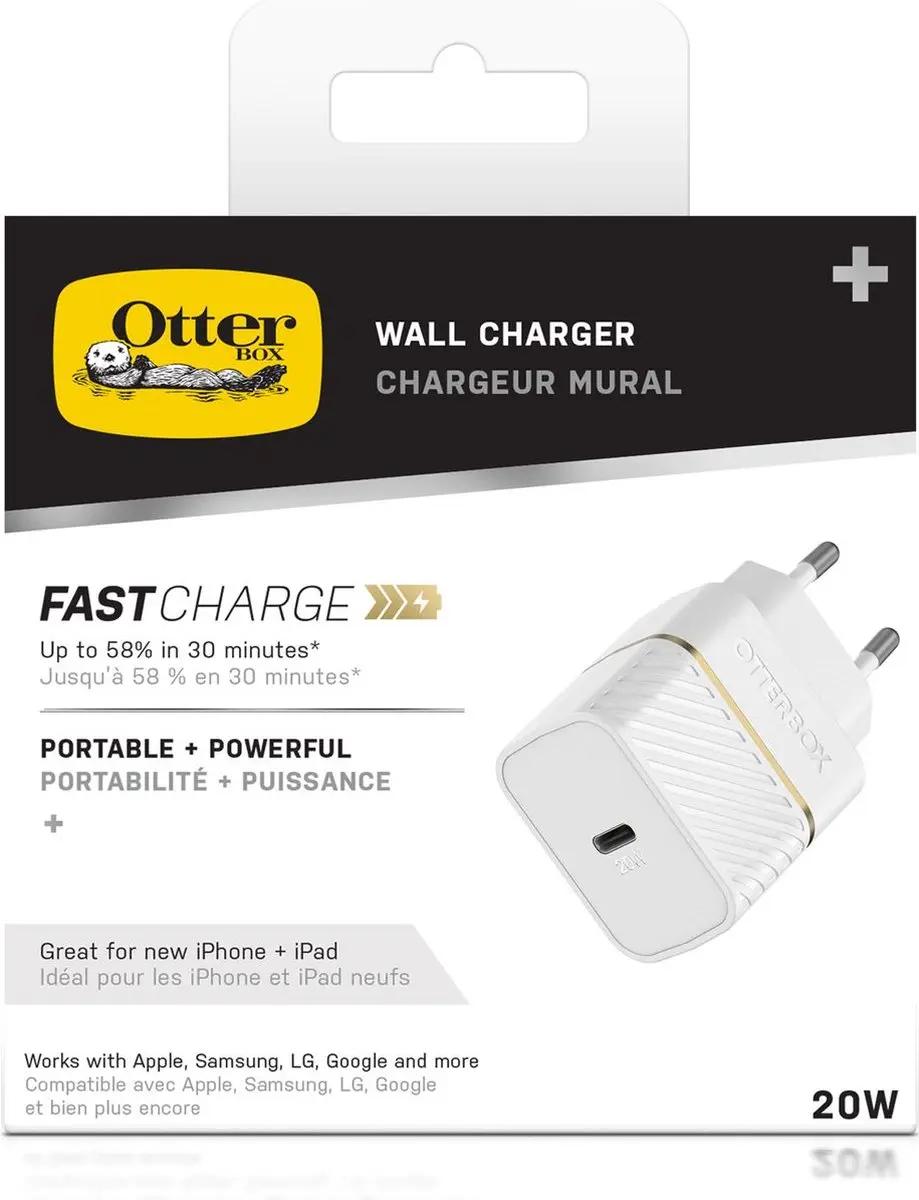 OtterBox 20W USB-C Oplader - Wit