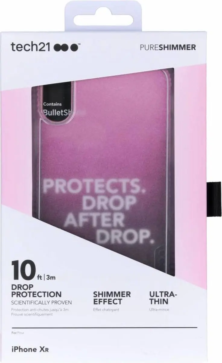 Tech21 Pure Shimmer Backcover iPhone XR T21-6527 - Roze - afbeelding 6 van 6