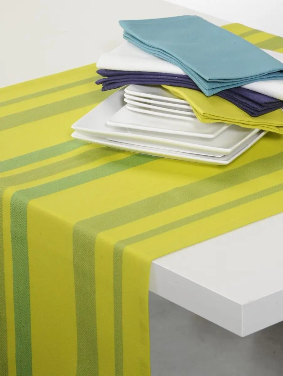 Tint Tafelloper 50x150cm Striped Satin Souffre
