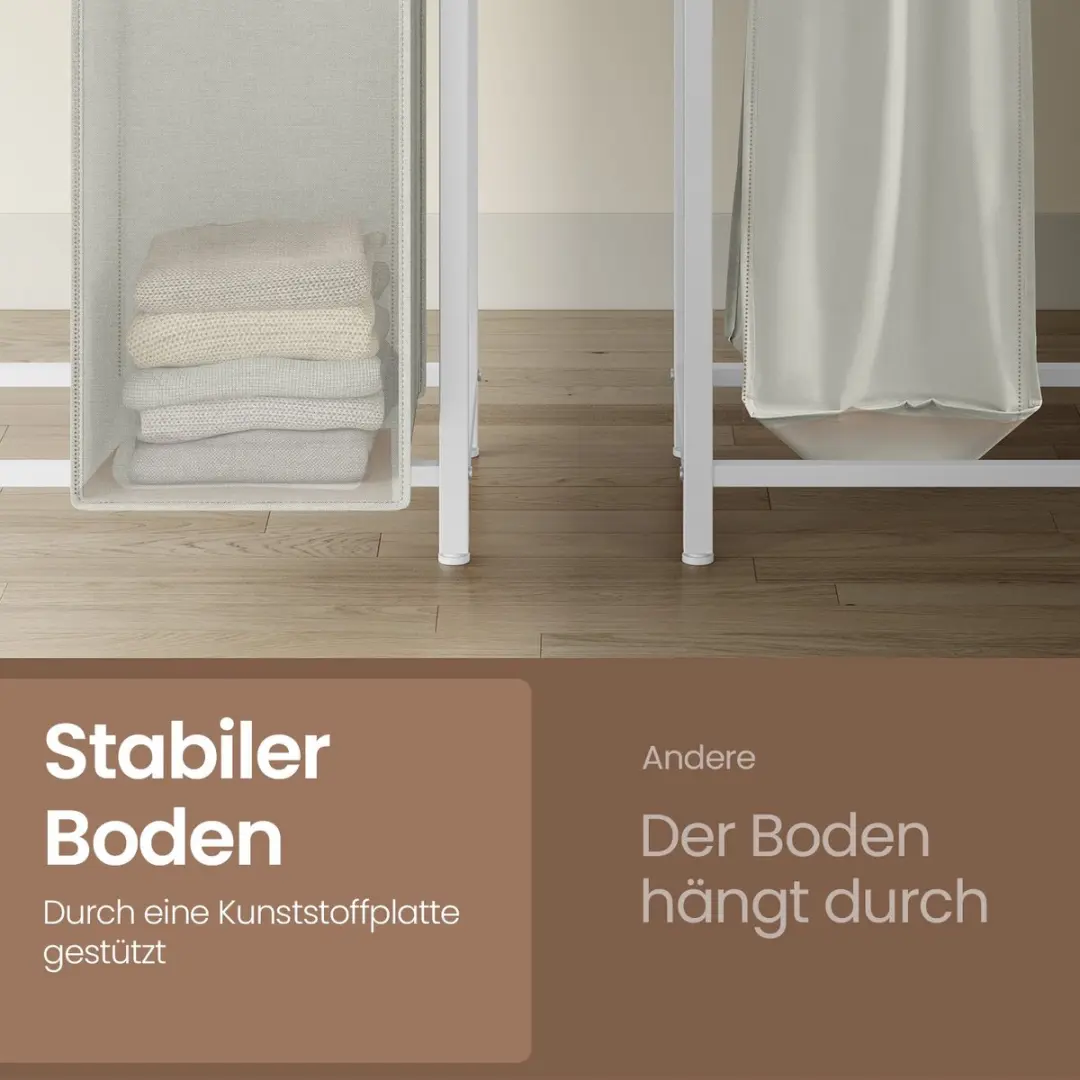 Songmics Wasmand 140L - 4 Compartimenten - Wit
