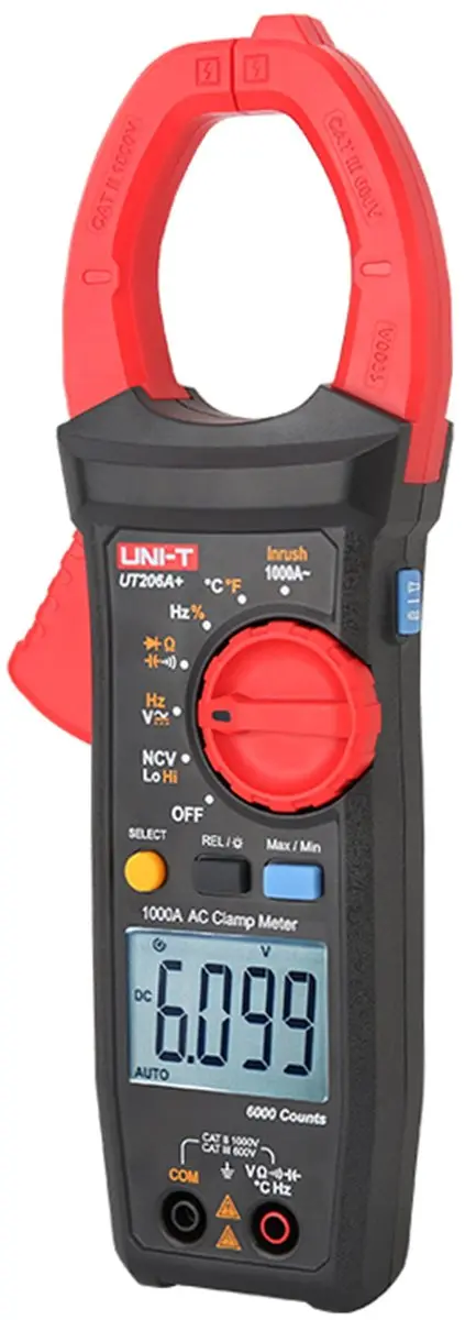UNI-T UT206A+ Digitale Stroomtang - Multimeter - Rood/Grijs