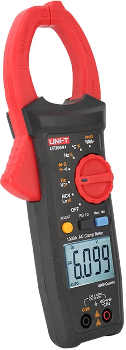 UNI-T UT206A+ Digitale Stroomtang - Multimeter - Rood/Grijs