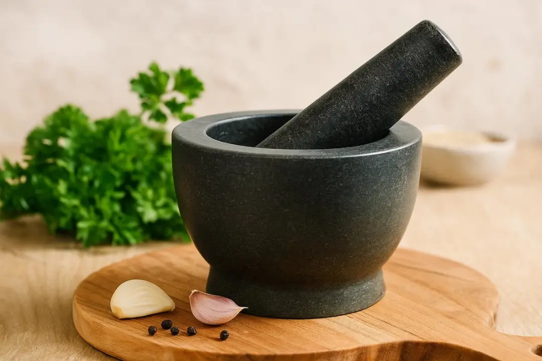 Cookinglife Vijzel Graniet 15cm - Zwart