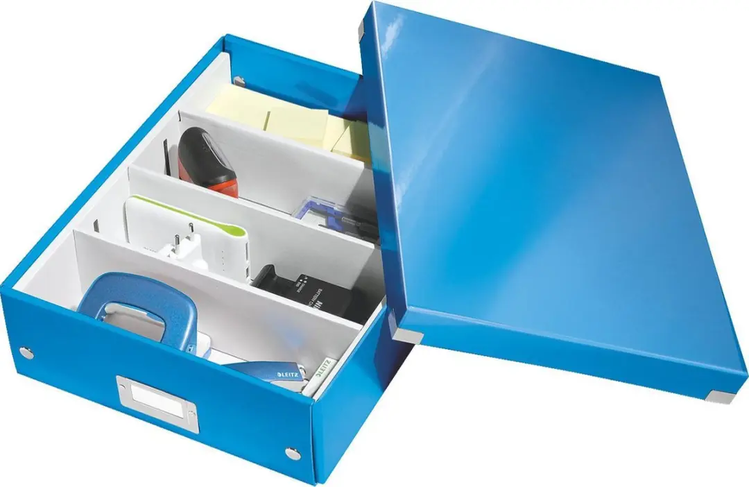 Leitz Wow Click & Store Opbergdoos 15L - 3 Vakken - Blauw