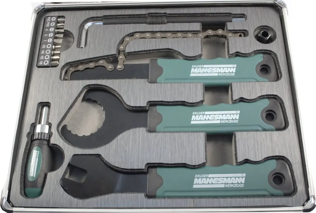 Brüder Mannesmann Fietsgereedschapsset 33-delig - Aluminium koffer