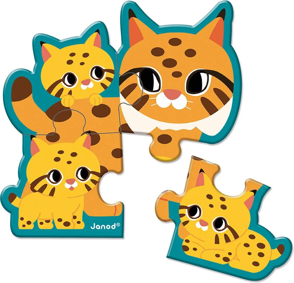 Janod WWF Dierenpuzzel Set 20 Stuks - 5 Puzzels - afbeelding 3 van 6