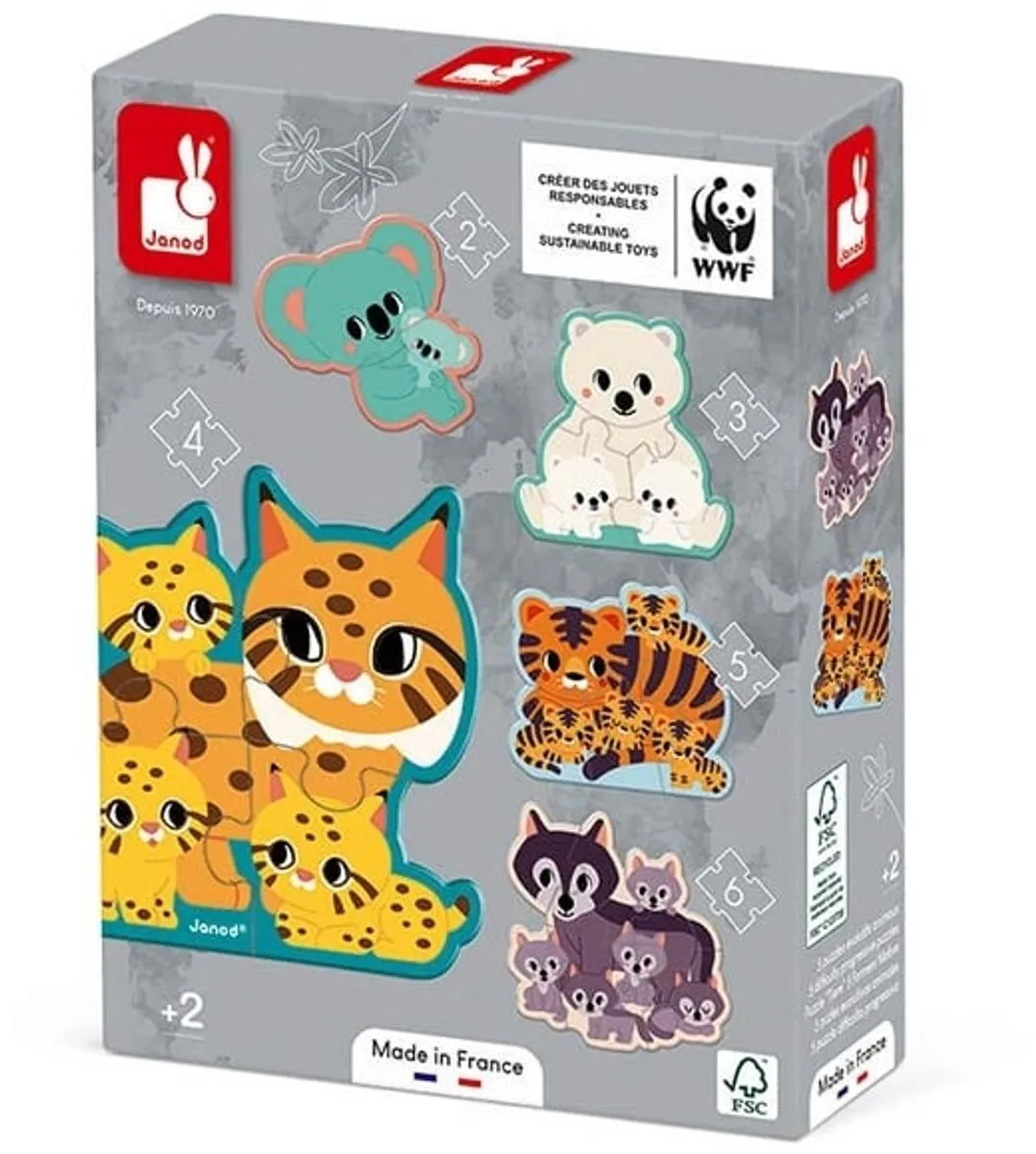 Janod WWF Dierenpuzzel Set 20 Stuks