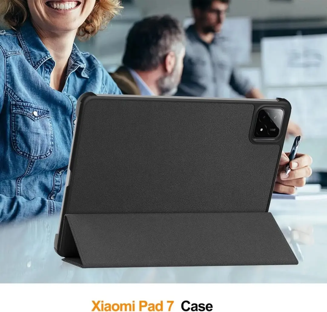 Selected Tablethoes Xiaomi Pad 7/7 Pro - Tri-fold Kunstleder Zwart