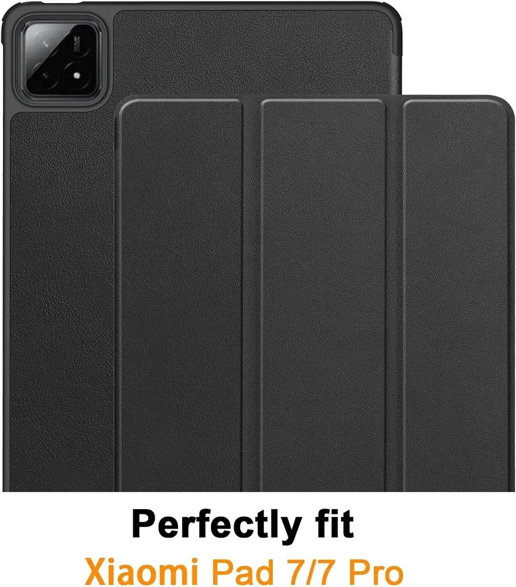 Selected Tablethoes Xiaomi Pad 7/7 Pro - Tri-fold Kunstleder Zwart