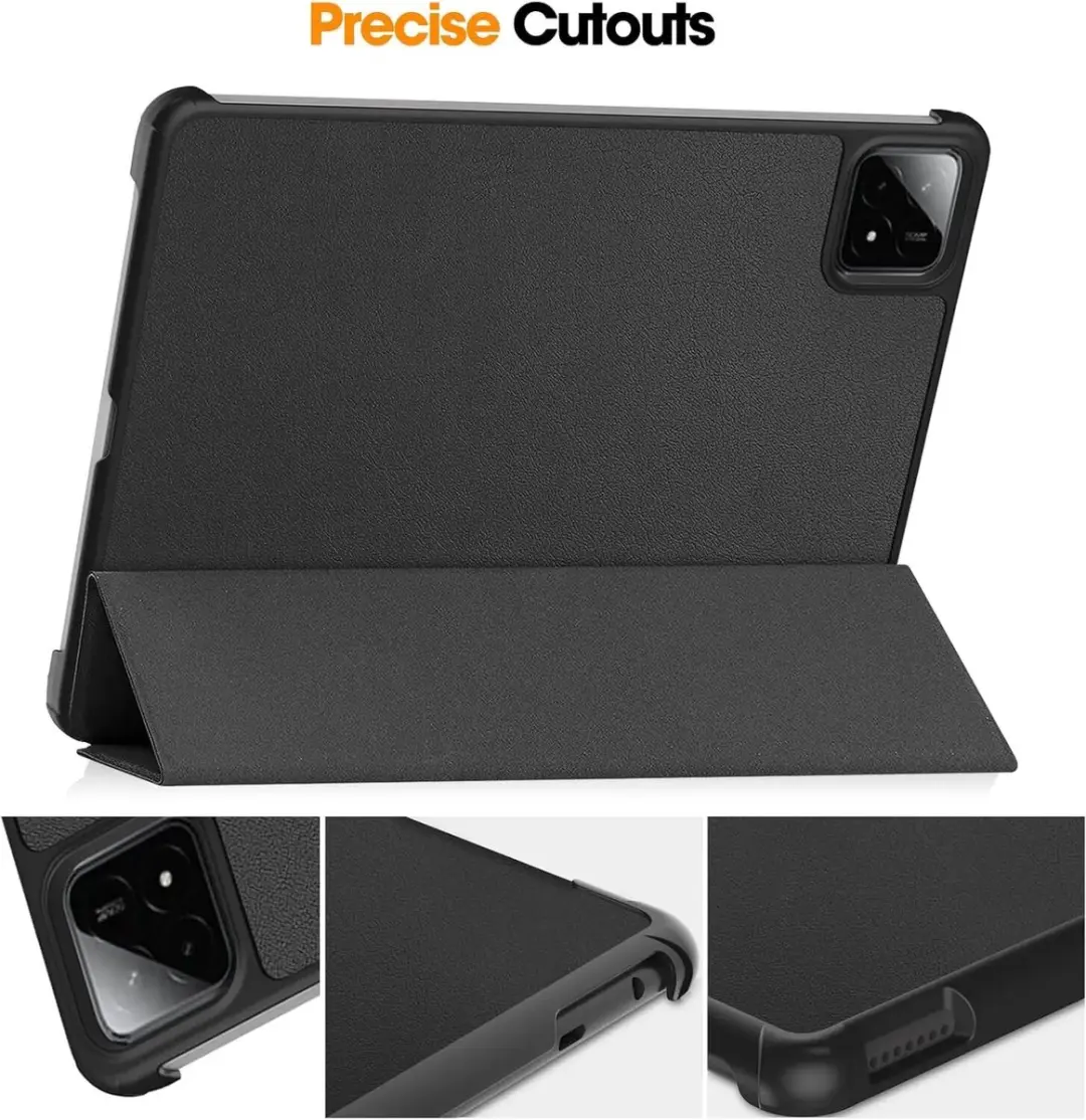 Selected Tablethoes Xiaomi Pad 7/7 Pro - Tri-fold Kunstleder Zwart