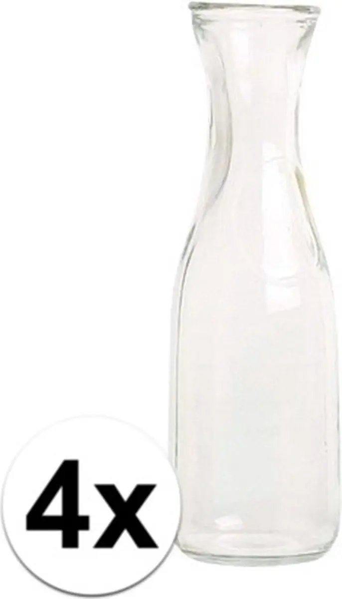 Cosy&Trendy Waterkaraf 1L - 4 Stuks - Transparant