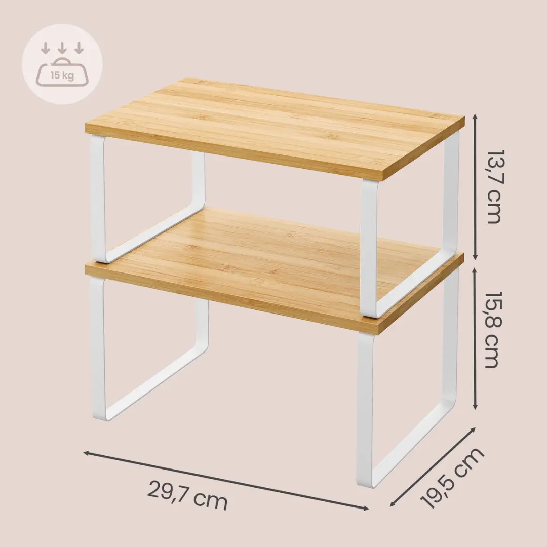 Songmics Kruidenrek 4-delig KCS210W01V1 - Wit/Naturel