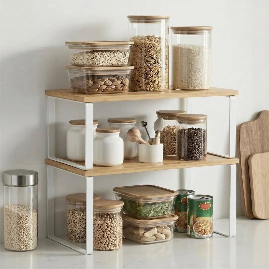 Songmics Kruidenrek 4-delig KCS210W01V1 - Wit/Naturel