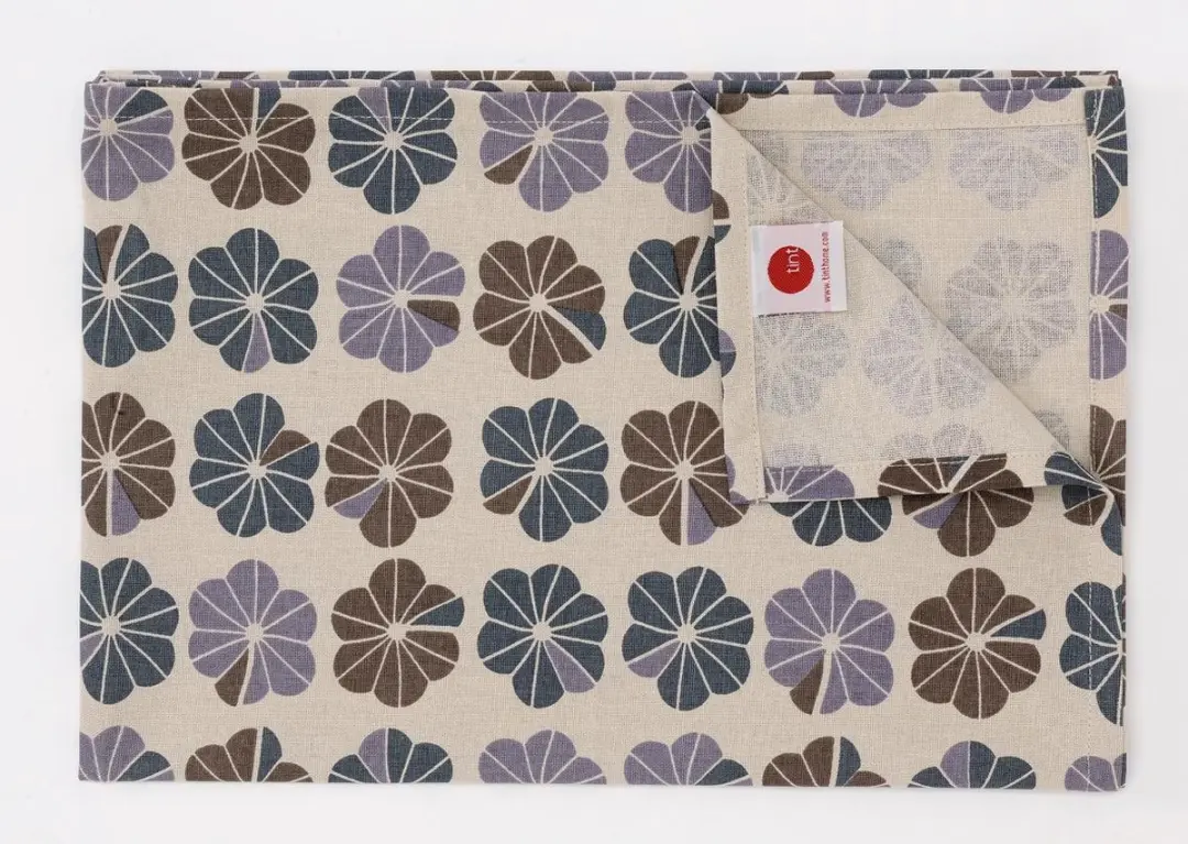 Tint Tafelloper Printed Flowers Parme